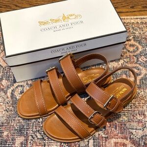 Coach and Four Tan Leather Sandals